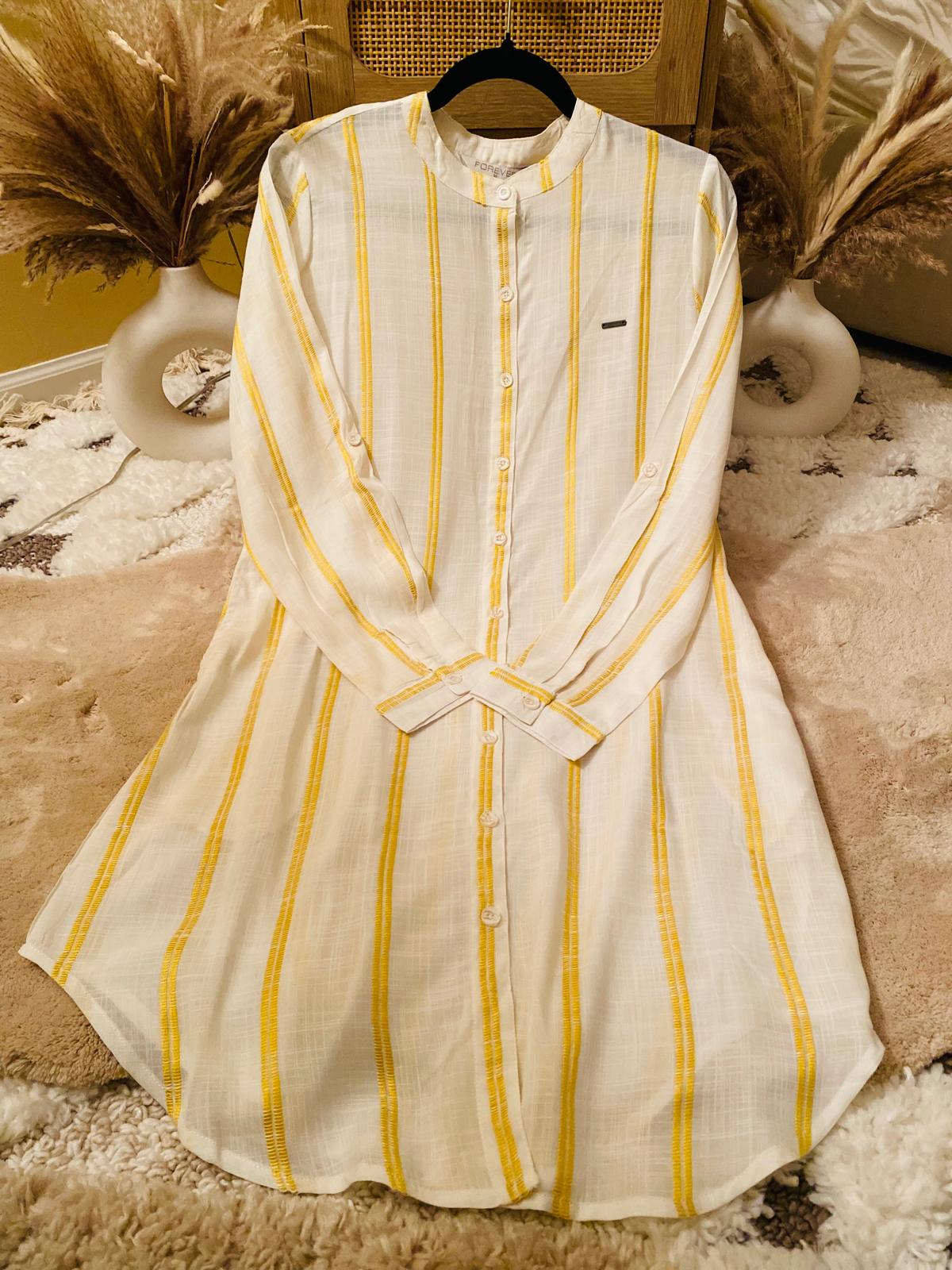 Cotton Striped Shirt Dress Kurti