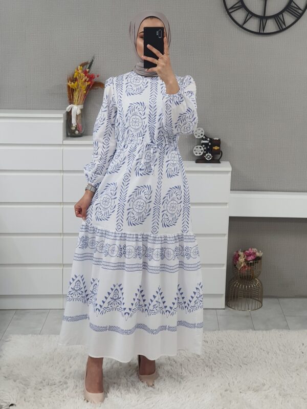 Tunnel Lace Long Dress -White