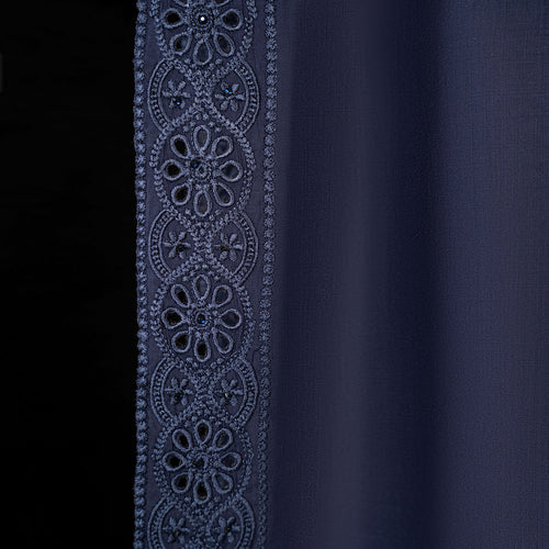 Lawn Shawl Blue with embroidery and Cut Work - Punkh