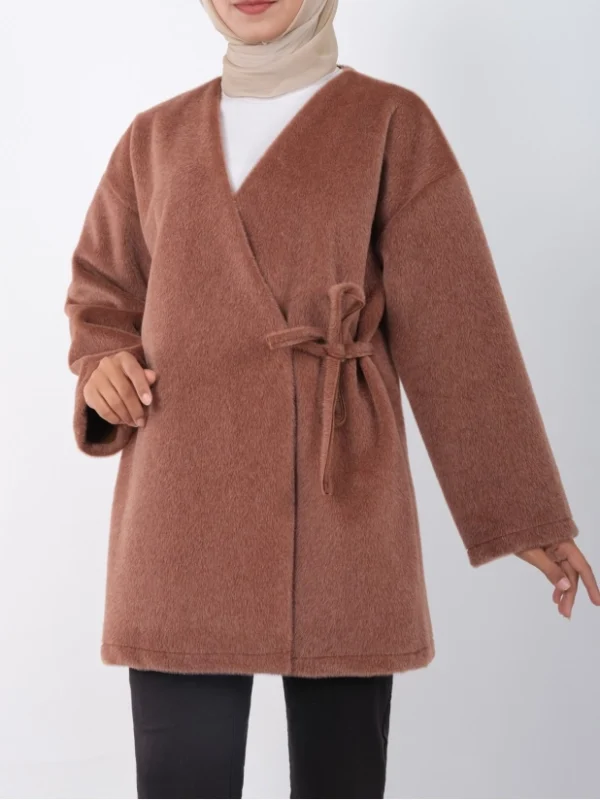 Fur Jacket Kimono- Brown