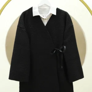 Hand-Linked Buklet Kimono -Black