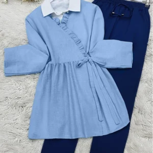 Linen Kimono - Baby Blue