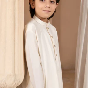 Off White cream- Pakistani Kurta Trouser - Boys - Eminence