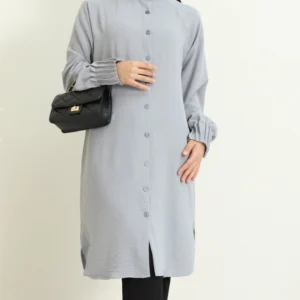 Oval Cut Tunic - Grey