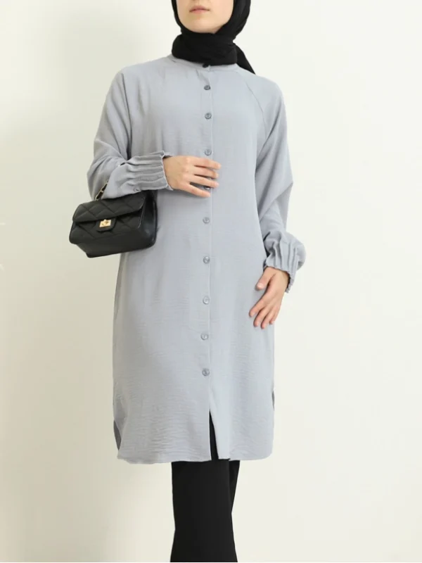 Oval Cut Tunic - Grey