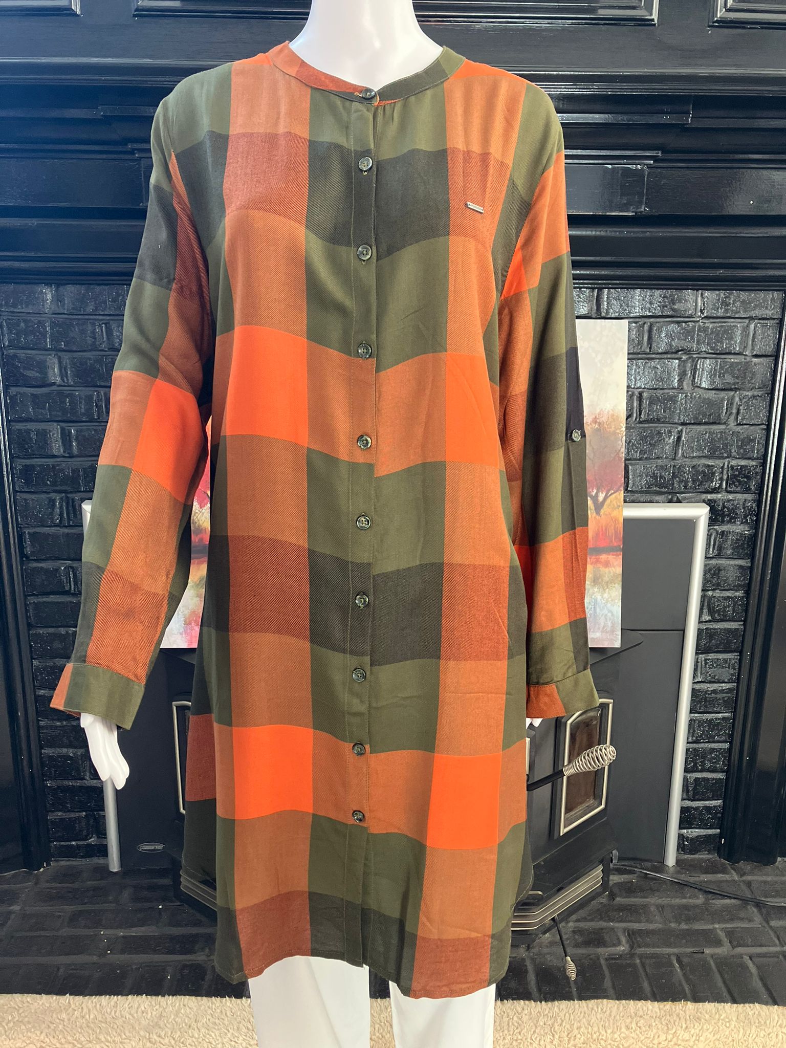 Bright Checks Shirt Dress Kurti. Available in Plus Size