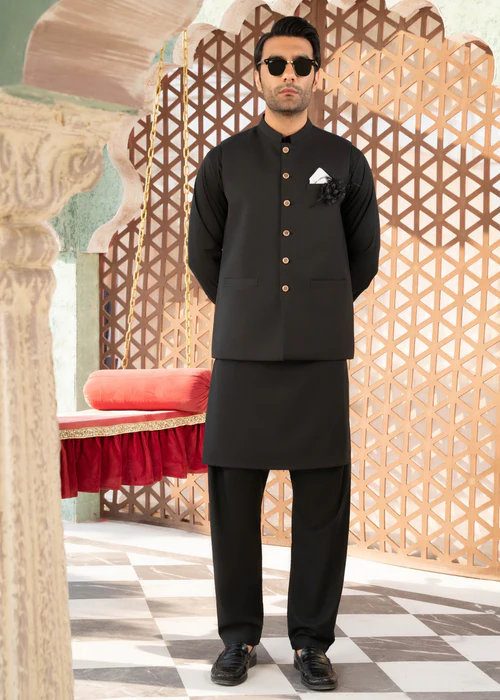 Elegant Black Waistcoat - Men Waistcoat