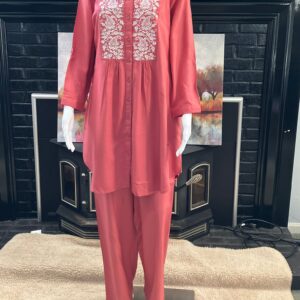 Embroidered Co-ord Set, 2 Piece Kurti Set perfect for Casual, formal office wear and college wear