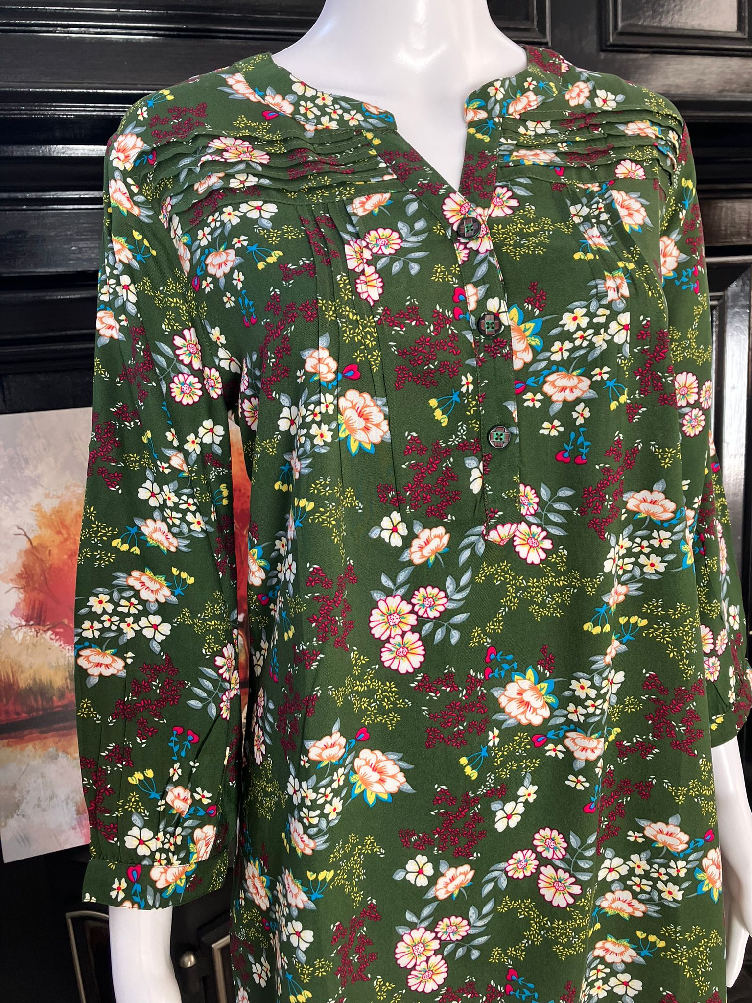 Floral Printed Tunic Short Dress. Perfect for casual and formal outings