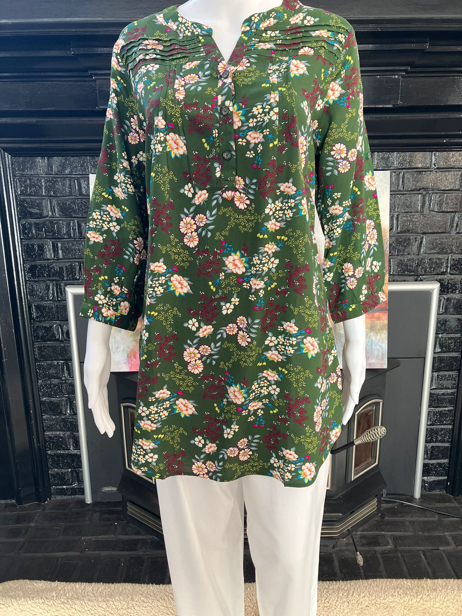 Floral Printed Tunic Short Dress. Perfect for casual and formal outings