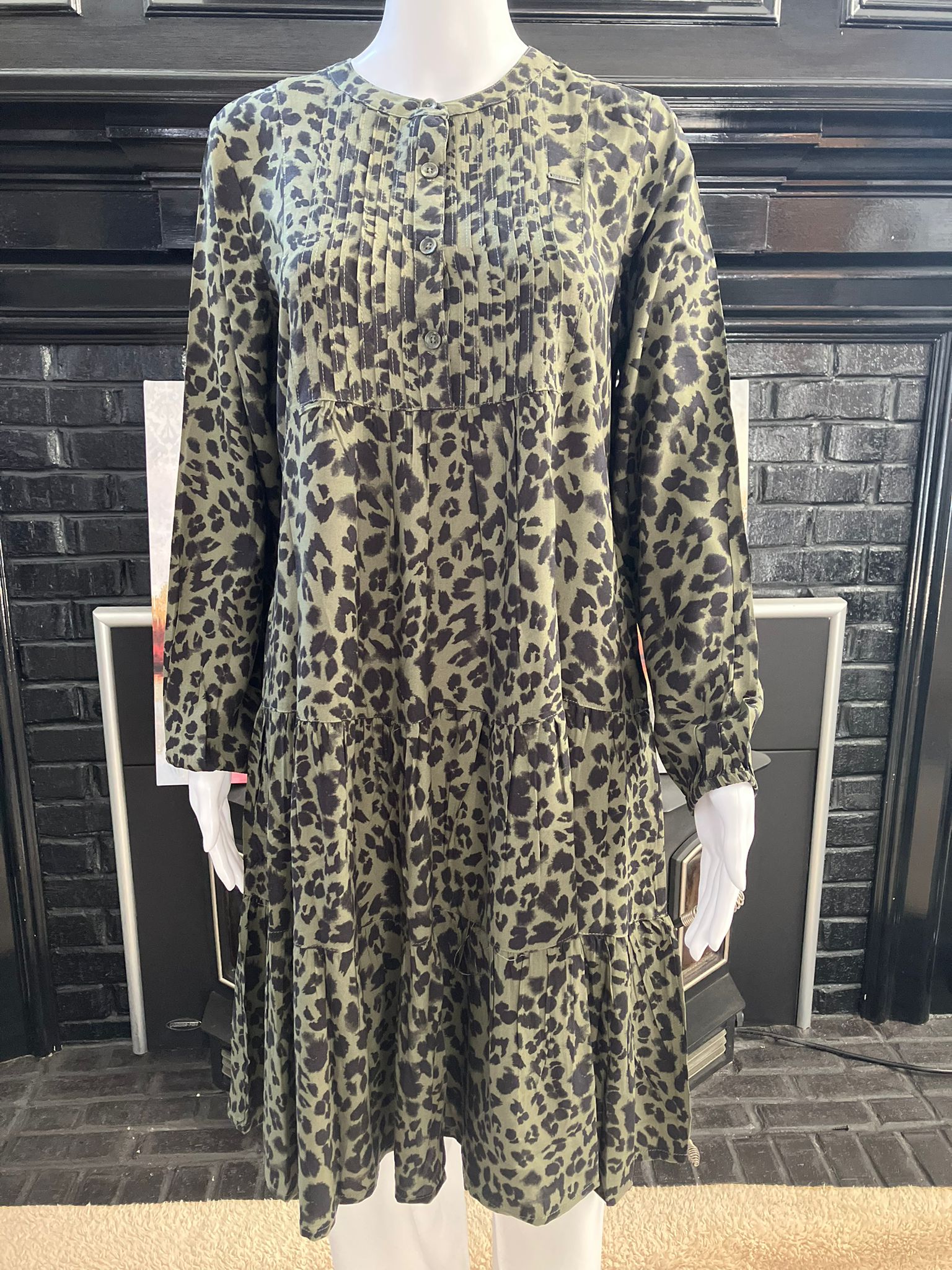 Leopard Print Ruffle Dress