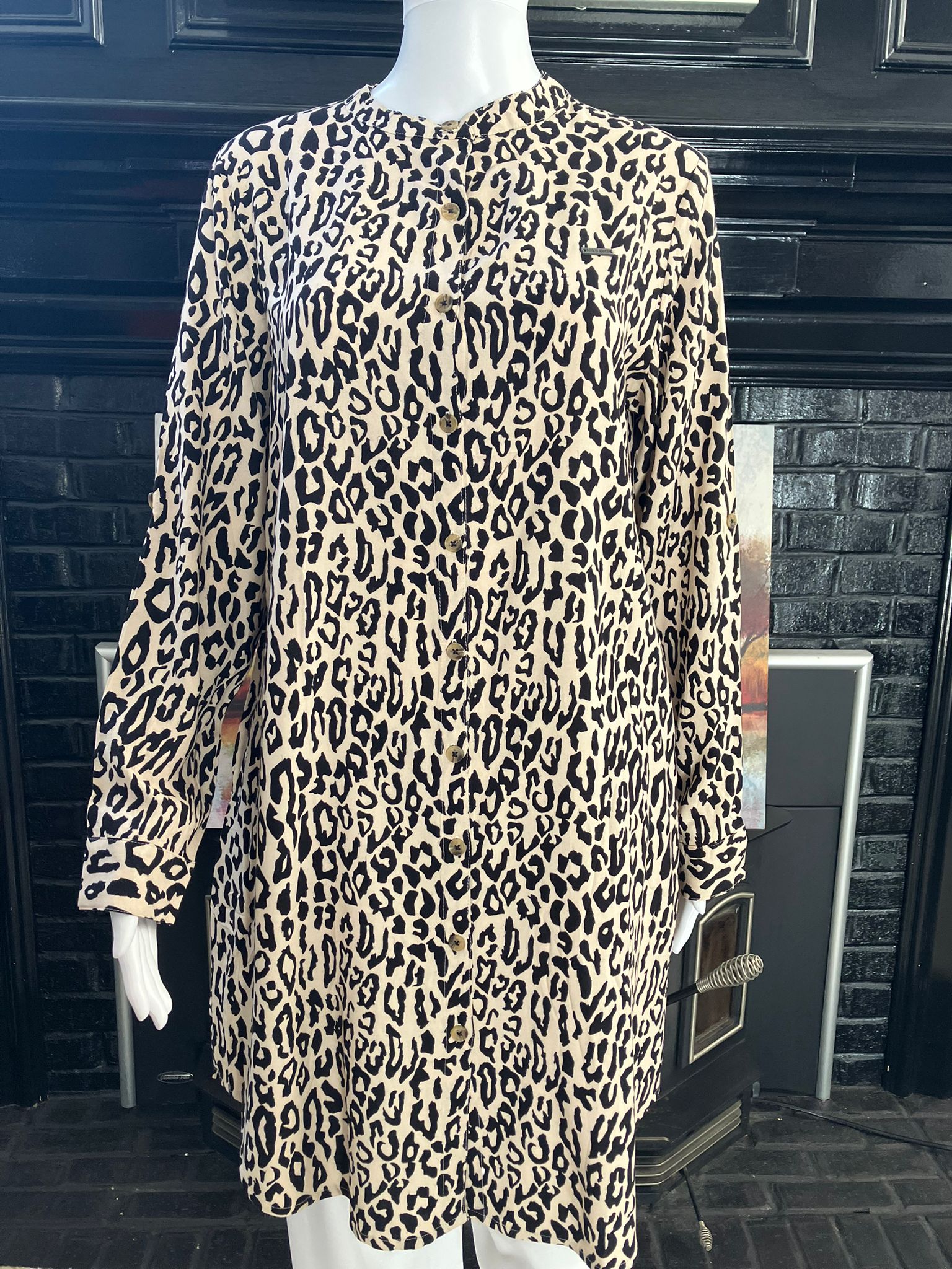 Leopard Print Shirt Dress Kurti