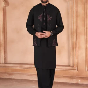 Mens' Regular Fit 3pc Kurta Shalwar and Waist Coat