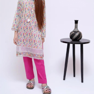 Offwhite printed Kurta Set with Dupatta for Girls (3pc)