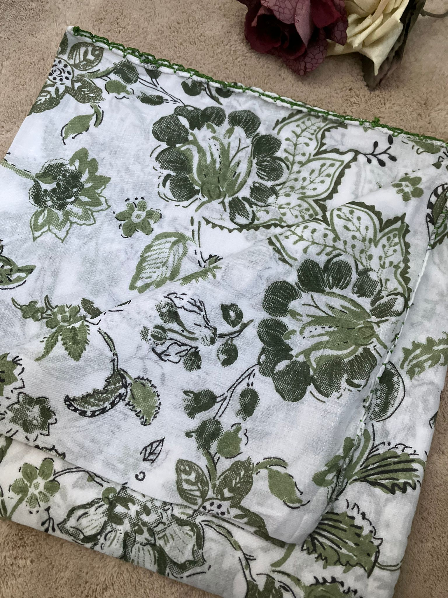 cotton dupatta floral design