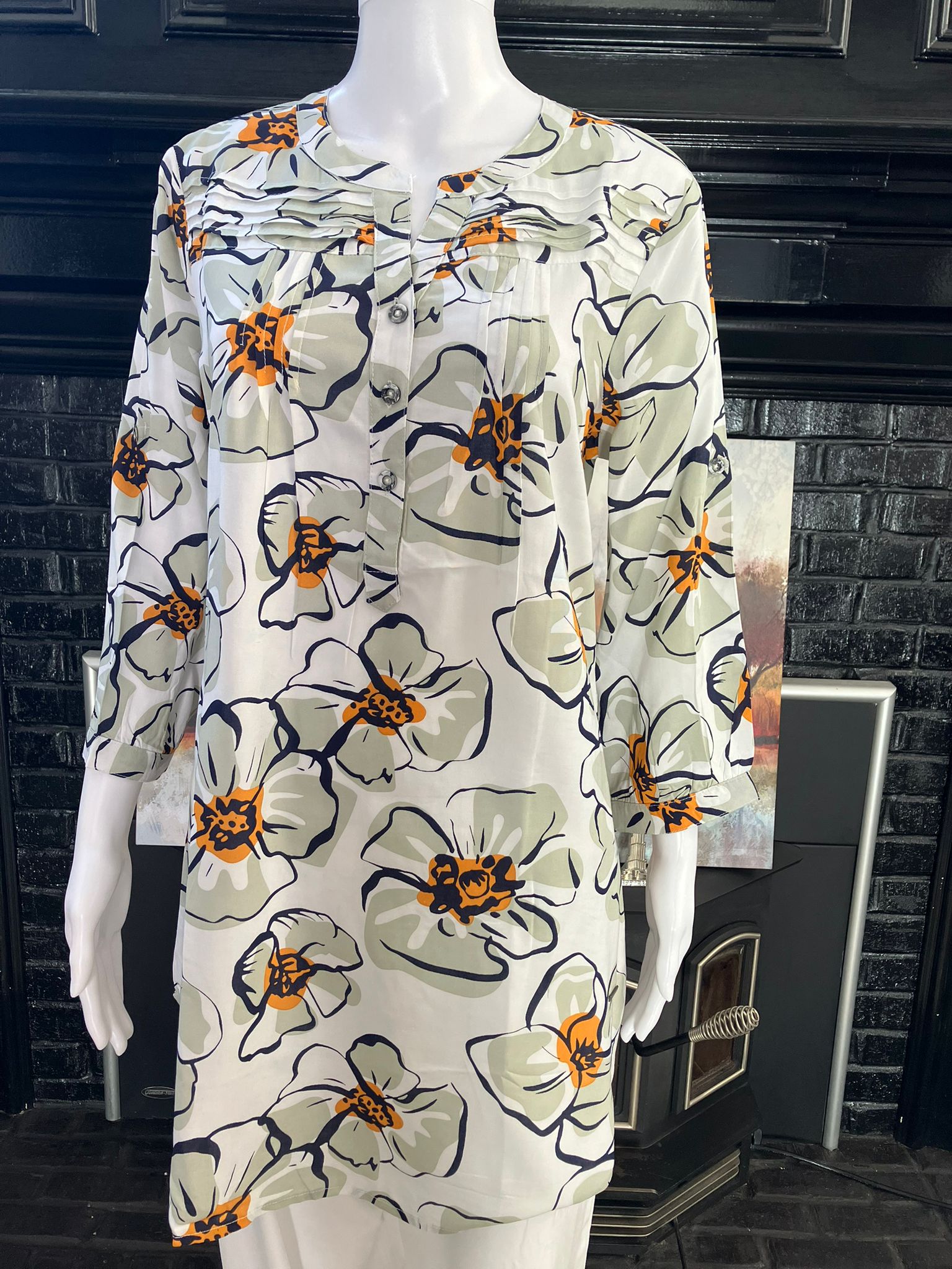 Trendy Floral Prints Tunic Short Dress