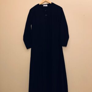 Basic Black School Uniform Abaya for Girls – Straight Fit, Kashibo Fabric – Mumin Collection