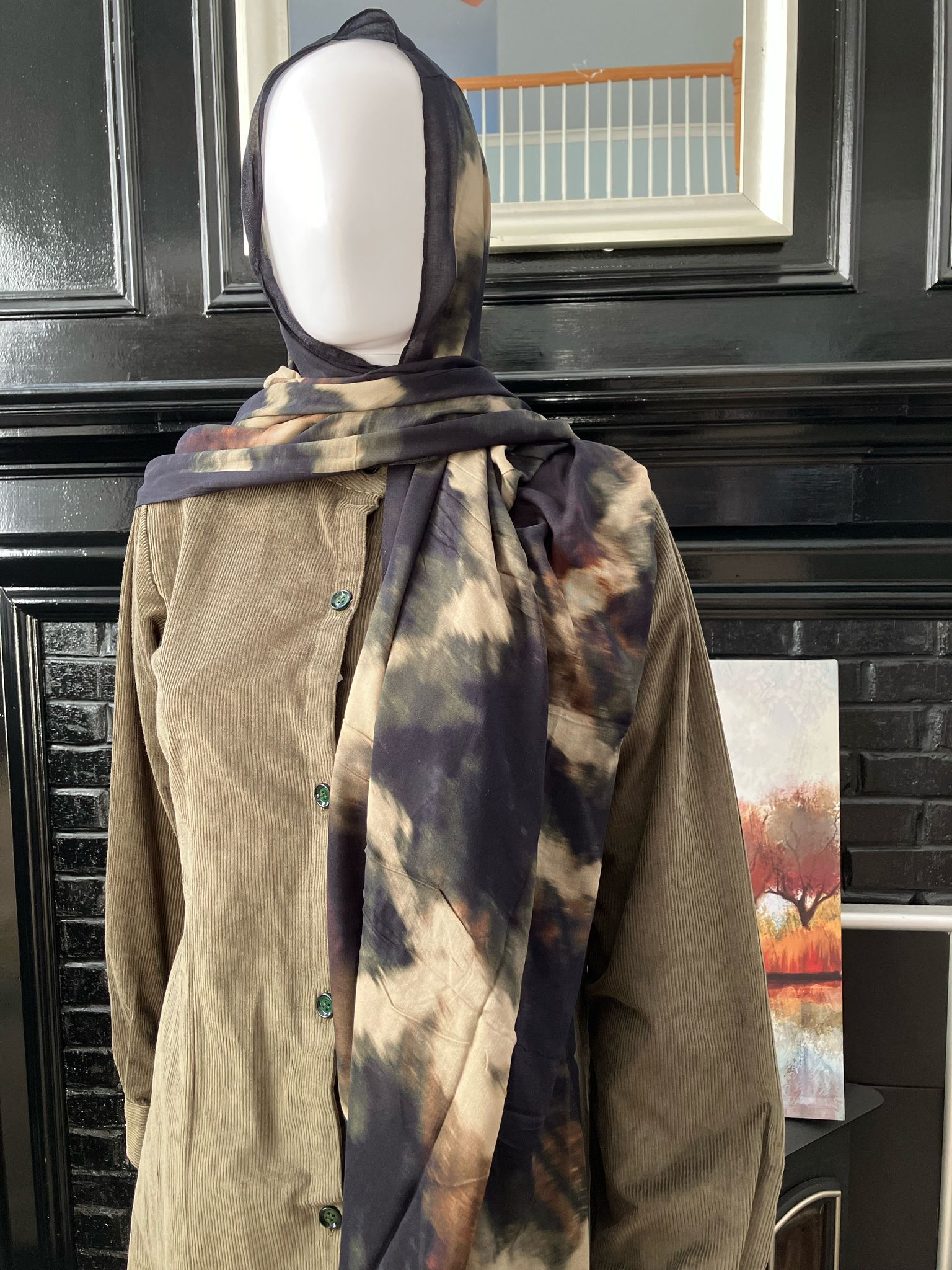 Emerald Green Full Button Abaya with Button Sleeves in Soft Corduroy Like Sweet Fabric