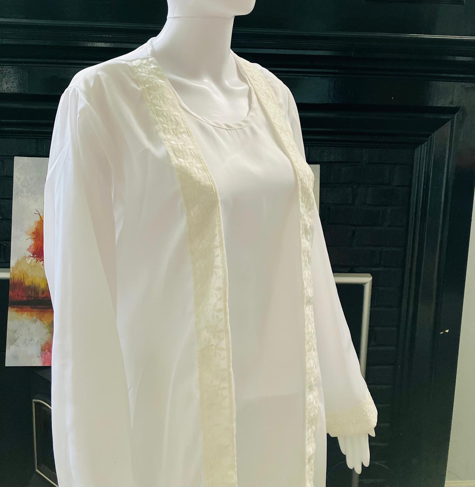 White Umrah Abaya with Shrug