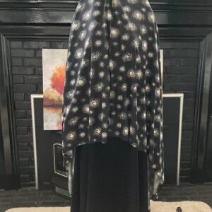 Black & White Galaxy Pattern Makhana with Zip, ideal head cover for Prayer / Namaz and for daily outdoor wear